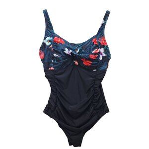 Aqua Eve Womens Floral One-Piece Swimsuit Size 14W